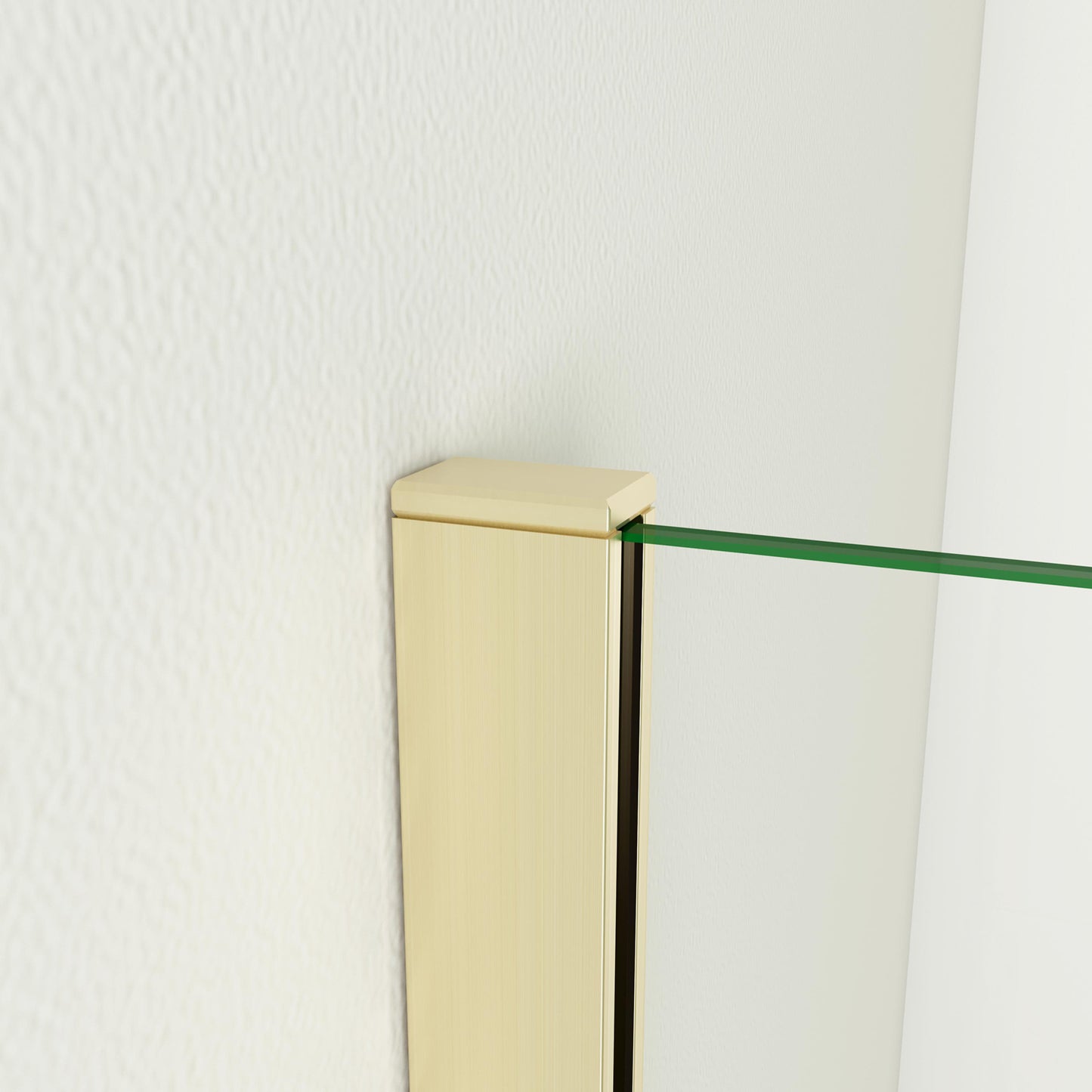 Box Doccia Walk In 40-120x200 cm Parete Fissa Vetro 8/10 mm Trasparente Anticalcare Oro Spazzolato