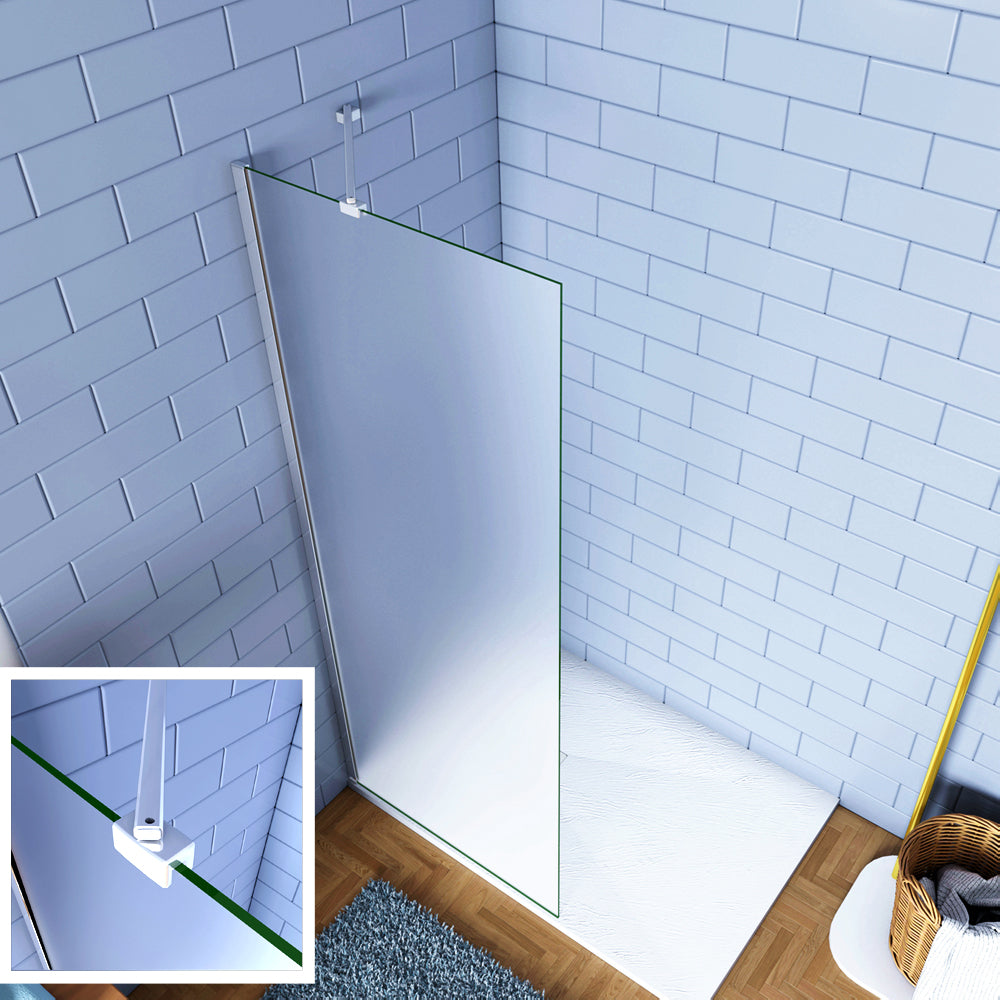 Walk In Parete Fissa per Doccia in Vetro Temperato 6mm Satinato Opaco Anticalcare A. Braccio 45cm Snodabile