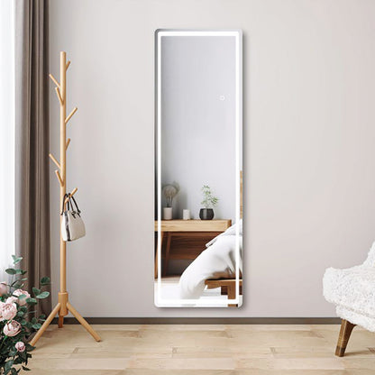 AICA Specchio a figura intera e LED, Rettangolare 160×50cm, Tocco intelligente, 3 temperature colore regolabili
