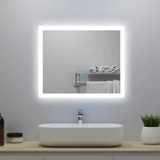 Aica LED Specchio da bagno 60×50 cm, luminosit regolabile a 3 colori, antiappannamento, memoria di interruzione di corrente