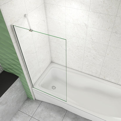 140cm Sopravasca WALK IN Parete Fissa Doccia Per Vasca Pannello Singolo Vetro Temperato 6mm Trasparente Anticalcare Cromato Lucido 70 Sì