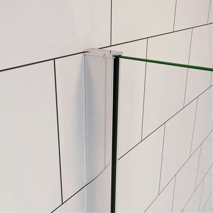 140cm Sopravasca WALK IN Parete Fissa Doccia Per Vasca Pannello Singolo Vetro Temperato 6mm Trasparente Anticalcare Cromato Lucido