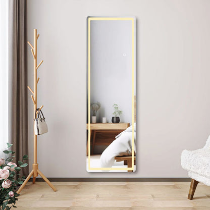 AICA Specchio a figura intera e LED, Rettangolare 160×50cm, Tocco intelligente, 3 temperature colore regolabili