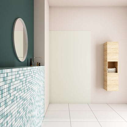 Pannello Doccia Realizzato in Alluminio Spessore 3mm con Profili Finitura Bianco Avorio per Rivestimento Parete Bagno