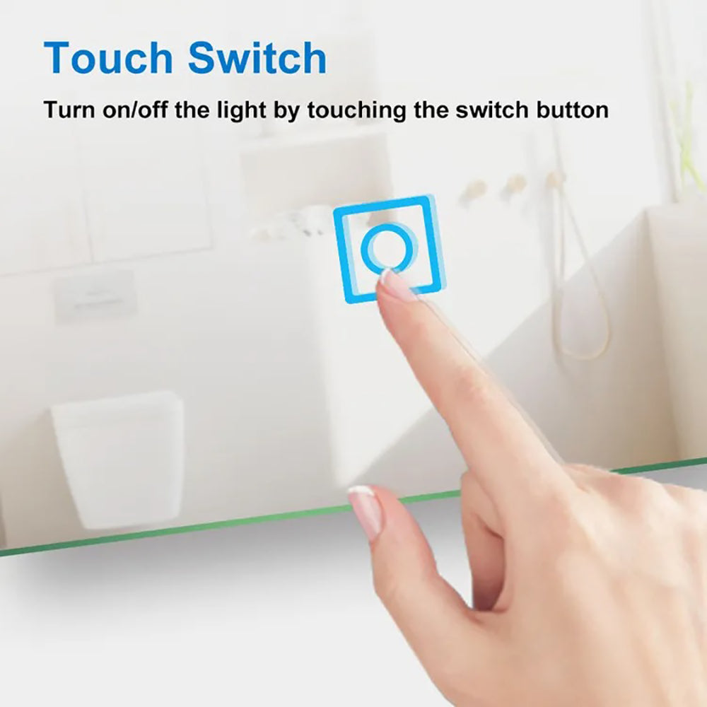Aica LED Specchio da bagno 50×70 cm, luminosit regolabile a 3 colori, antiappannamento, memoria di interruzione di corrente
