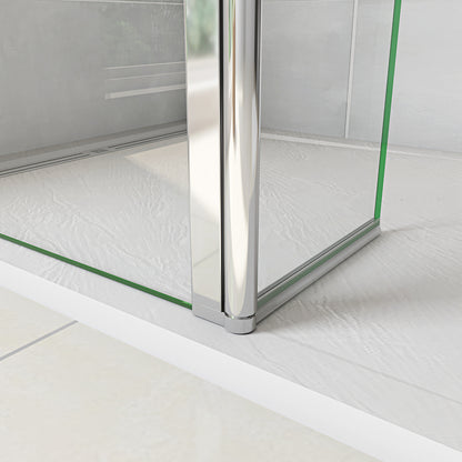Walk in Doccia Due Pareti Vetro Anticalcare Fascia Opaca Centrale ANTI FRANTUMI Barra Stabilizzatrice