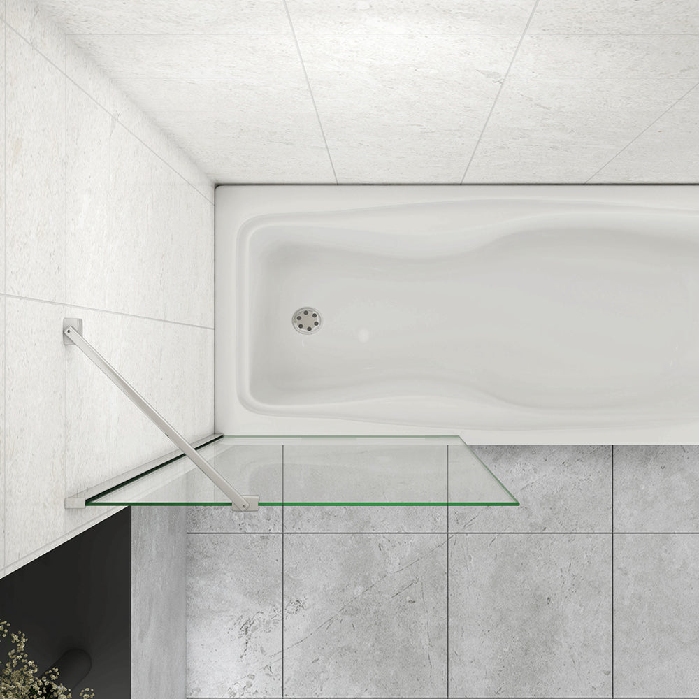 140cm Sopravasca WALK IN Parete Fissa Doccia Per Vasca Pannello Singolo Vetro Temperato 6mm Trasparente Anticalcare Cromato Lucido