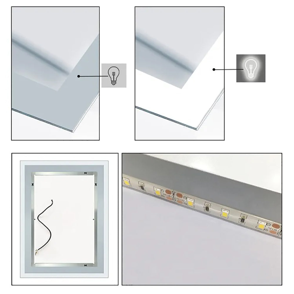 Aica LED Specchio da bagno 50×70 cm, luminosit regolabile a 3 colori, antiappannamento, memoria di interruzione di corrente