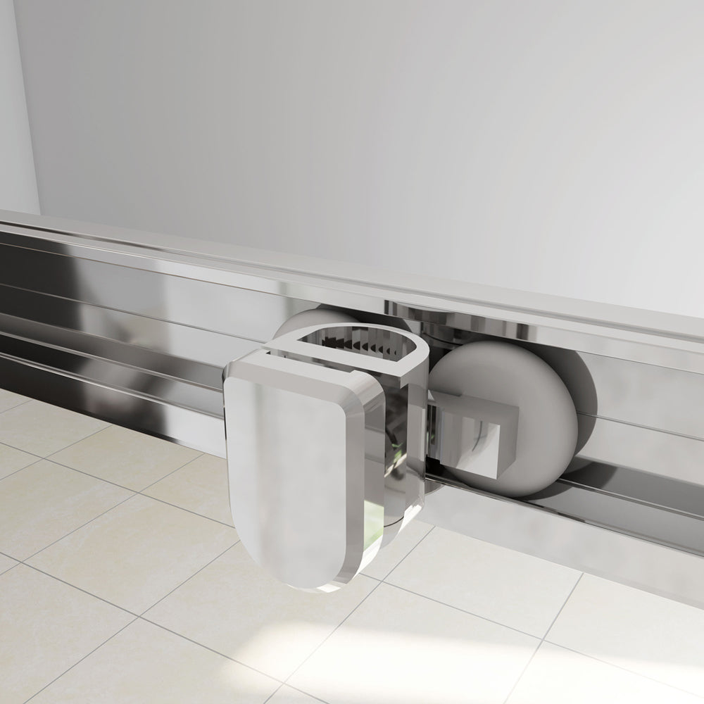 Box Doccia Angolare Porta Scorrevole con Parete Fissa Vetro Temperato 5mm Satinato Opaco H.185cm