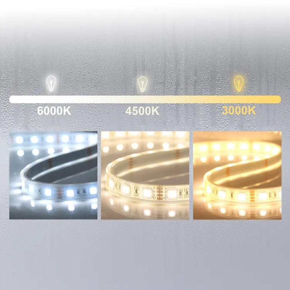 AICA Specchio a figura intera e LED, Rettangolare 160×50cm, Tocco intelligente, 3 temperature colore regolabili