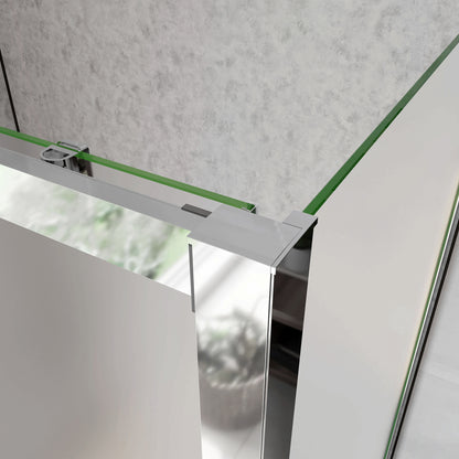 120cm Box Doccia a Tre Lati Porta Scorrevole con 2 Parete Fissa Vetro Temperato 5mm Satinato Opaco H.185cm