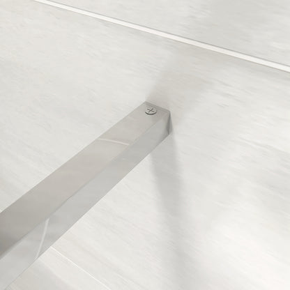 Walk in Doccia Due Pareti Vetro 8 mm Temperato Anticalcare Fascia Opaca Centrale ANTI FRANTUMI Barra Stabilizzatrice Cromo Lucido
