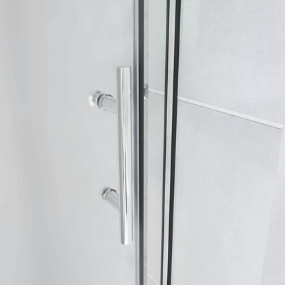 185cm Porta Doccia Per Nicchia Anta Scorrevole Ingresso Laterale In Vetro Temperato 5mm Satinato Opaco