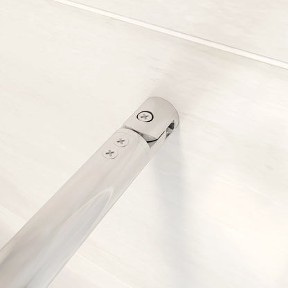 Walk in Doccia Due Pareti Vetro Temperato Anticalcare Fascia Opaca Centrale ANTI FRANTUMI Barra Stabilizzatrice Cromo Lucido
