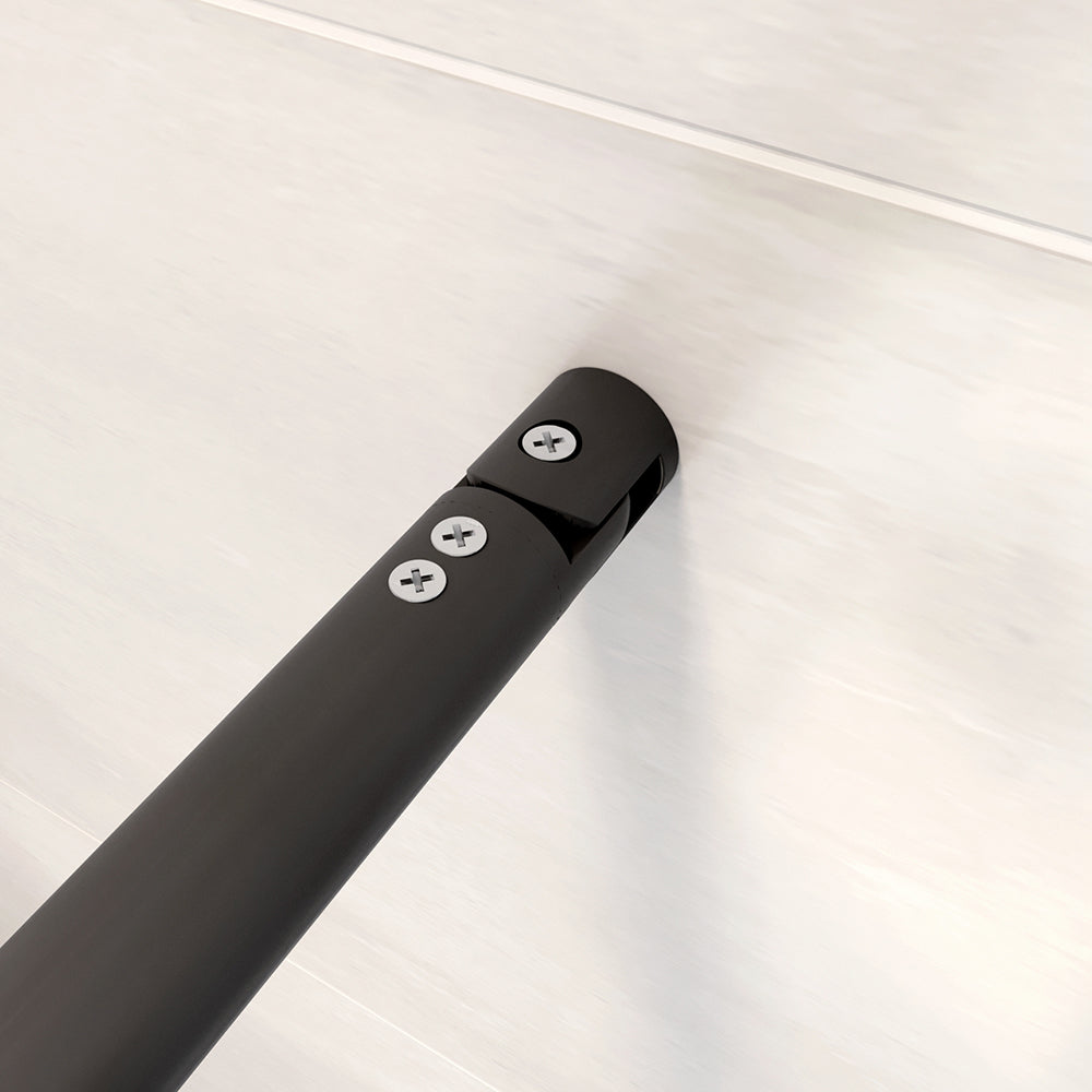 Walk in Doccia Due Pareti Vetro 8mm Temperato Anticalcare Antifrantumi Fascia Opaca Barra Stabilizzatrice Nera Opaca