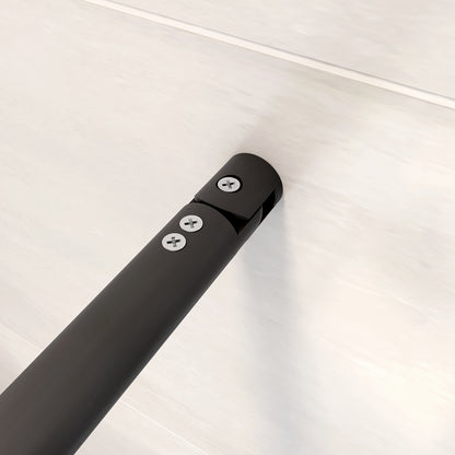 Walk in Doccia Due Pareti Vetro 8mm Temperato Anticalcare Antifrantumi Fascia Opaca Barra Stabilizzatrice Nera Opaca