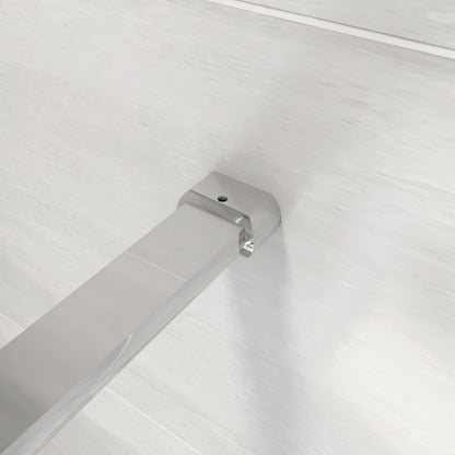 Walk in Doccia Due Pareti Vetro Temperato Anticalcare Fascia Opaca Centrale ANTI FRANTUMI Barra Stabilizzatrice Cromo Lucido
