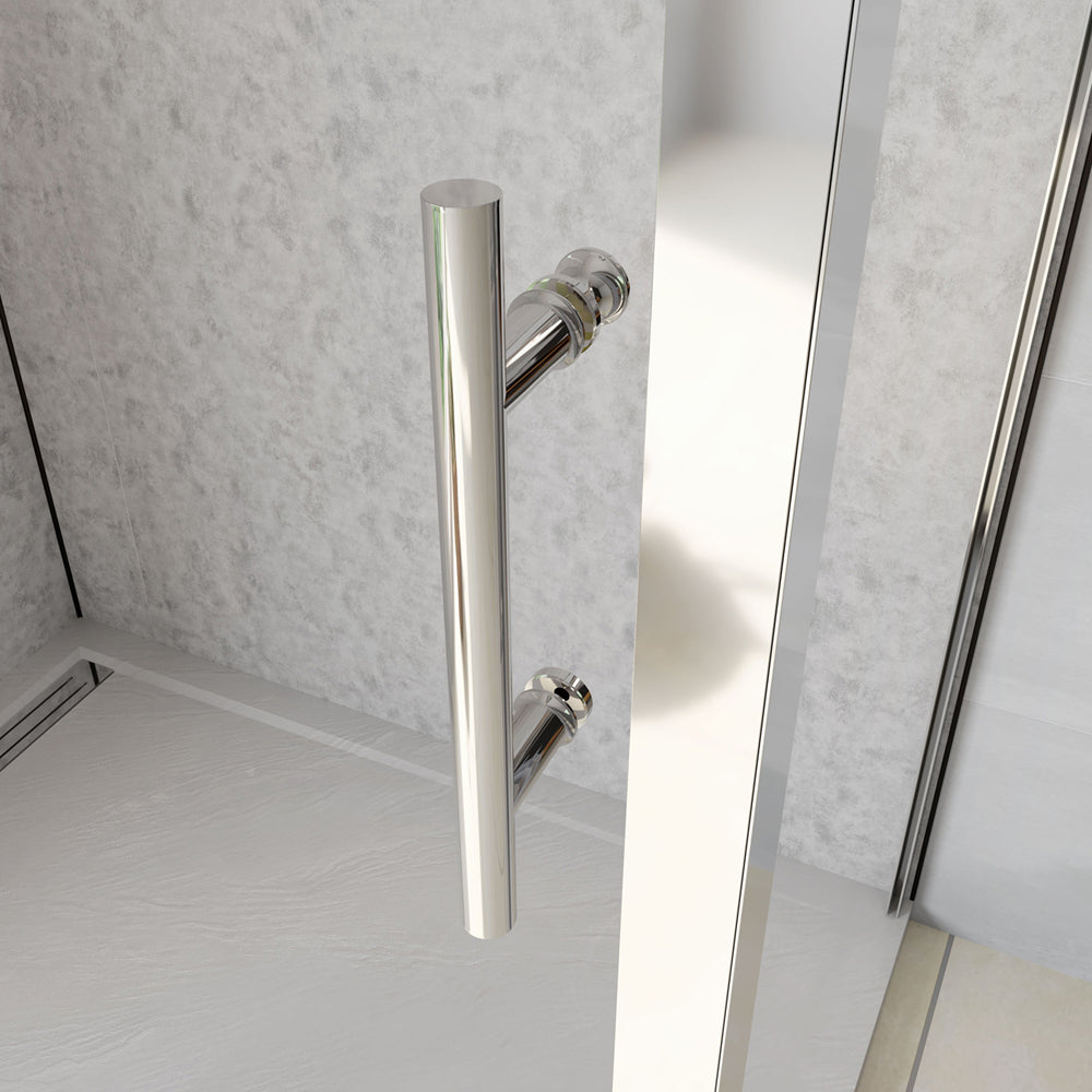 120cm Box Doccia a Tre Lati Porta Scorrevole con 2 Parete Fissa Vetro Temperato 5mm Satinato Opaco H.185cm