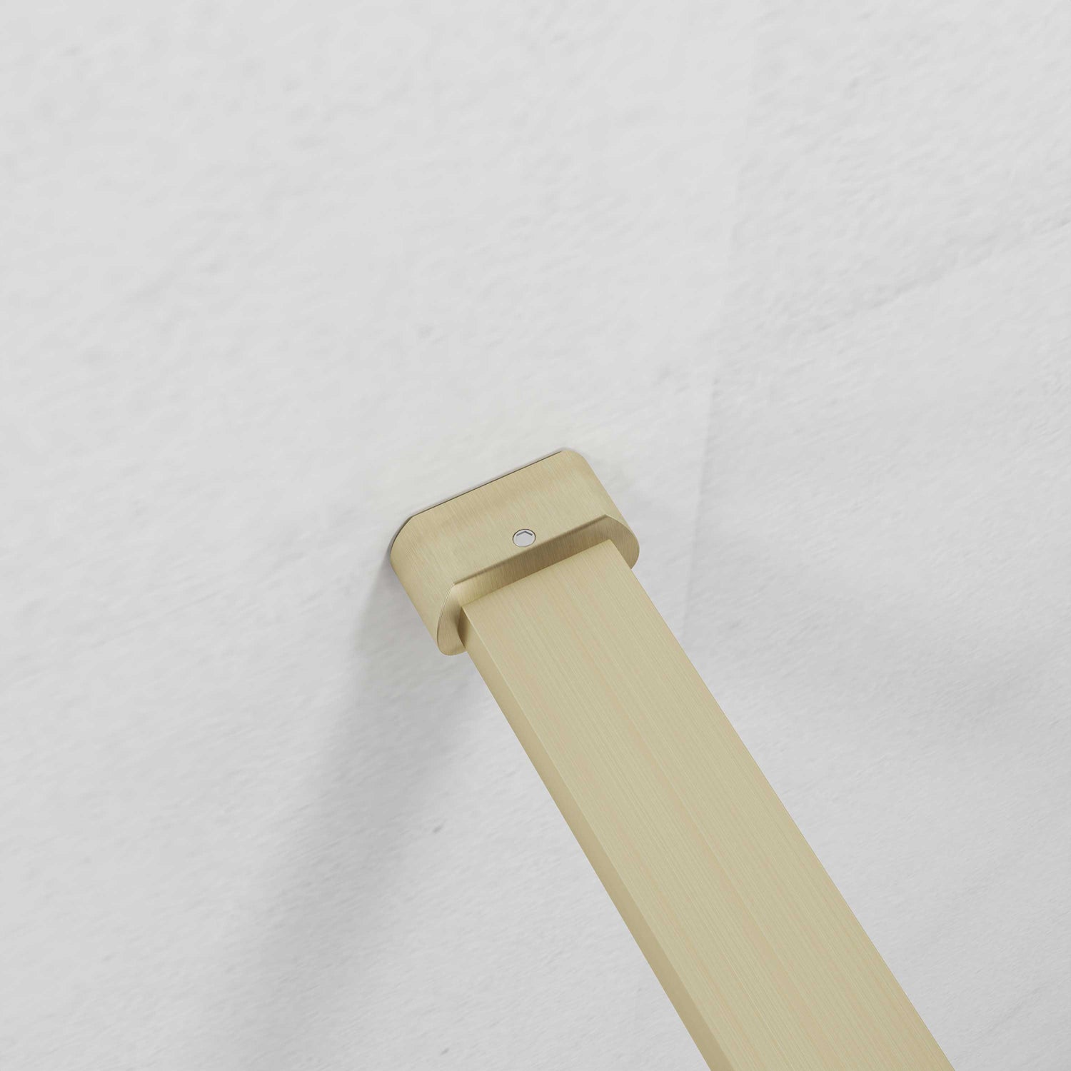 Box Doccia Walk In 40-120×200 cm Parete Fissa Vetro 8 mm Trasparente Anticalcare Oro Spazzolato Barra Piatta Stabilizzatrice 90 cm