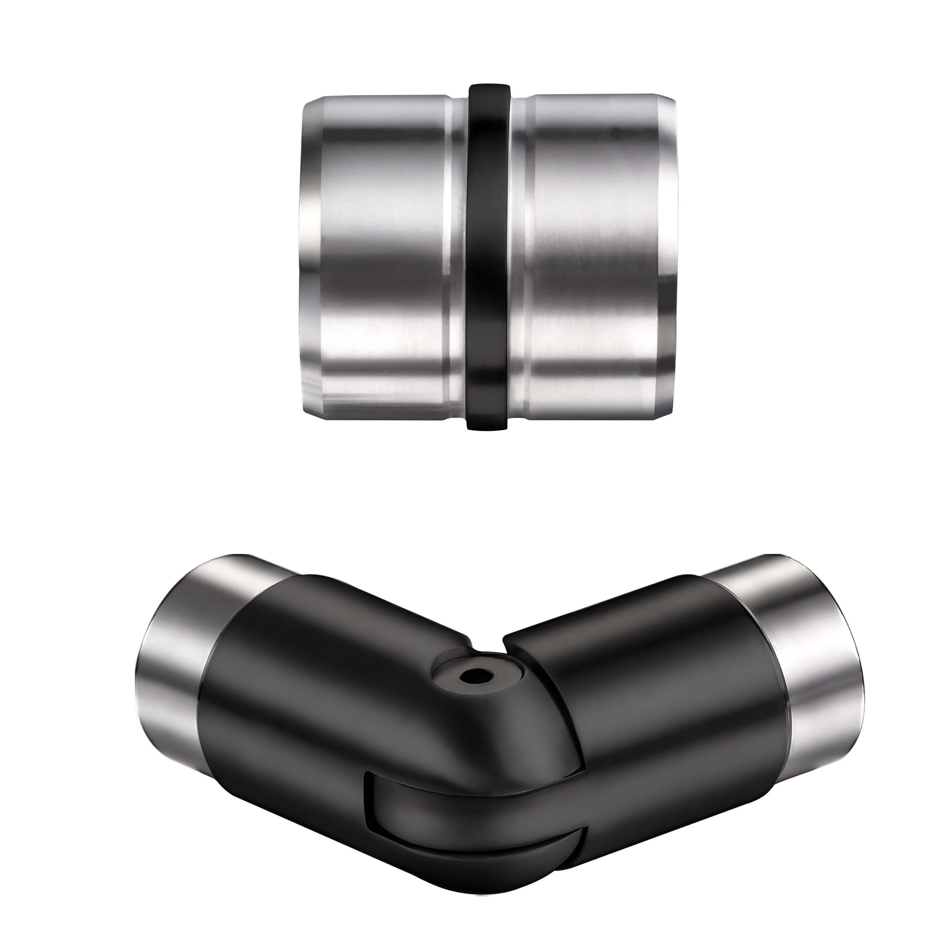 Connettore regolabile /Connettore dritto in acciaio inox 304 per corrimano Ø42.2/42.4mm parete#Black