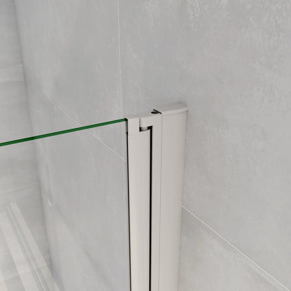 Aica 140 cm Sopravasca da Bagno Due Ante Mobili verso Sinistro/Destro Vetro 6mm Temperato Anticalcare Fascie Centrali in Serigrafato Bianco Opaco