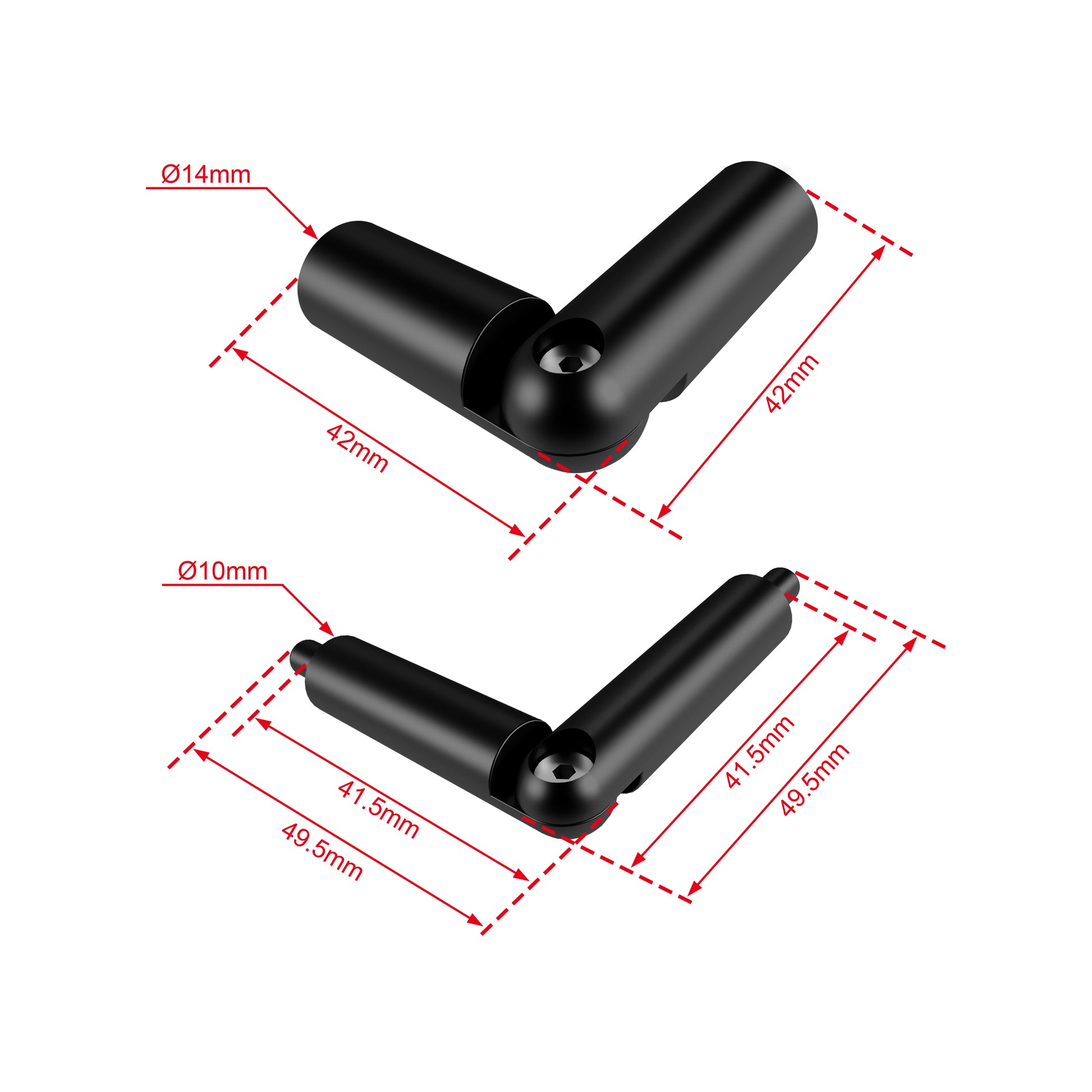 Kit Connettore Angolare Regolabile per Ringhiere in Alluminio, Nero Opaco / Argento Opaco#Nero Opaco
