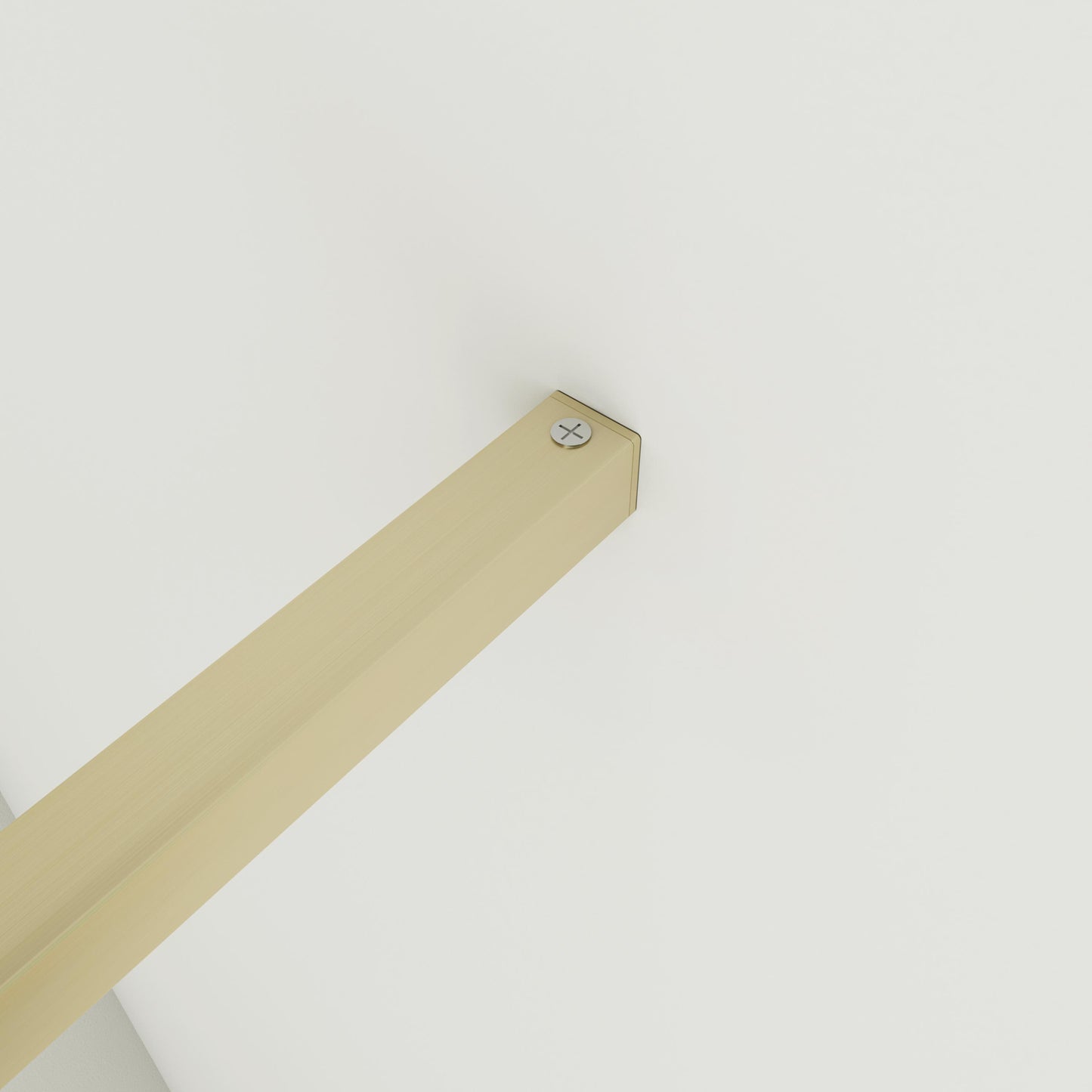 Box Doccia Walk In 40-50-60-70-80-85-90-100-110-120x200 cm Parete Fissa Vetro 8/10 mm Trasparente Anticalcare Oro Spazzolato Barra Stabilizzatrice 90 cm