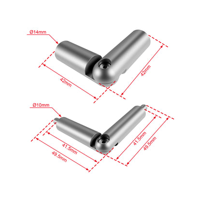 Kit Connettore Angolare Regolabile per Ringhiere in Alluminio, Nero Opaco / Argento Opaco#Argento Opaco