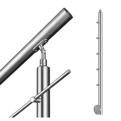 Kit ringhiera in acciaio inox 304 con montaggio laterale, lunghezze 100–240 cm, 5 traverse, espandibile con giunzioni
