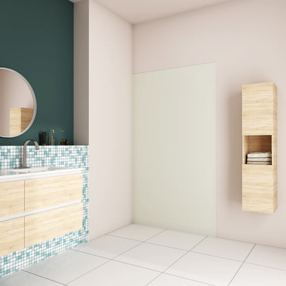 Pannello Doccia Realizzato in Alluminio Spessore 3mm con Profili Finitura Bianco Avorio per Rivestimento Parete Bagno