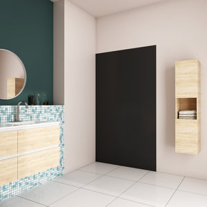 Pannello Doccia Realizzato in Alluminio Spessore 3mm con Profili Finitura Nero Opaco per Rivestimento Parete Bagno