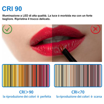 AICA 70-100 x 50-80 Specchio da bagno con LED|Rettangolare|Touch|Memoria|Dimmerabile|Retroilluminato