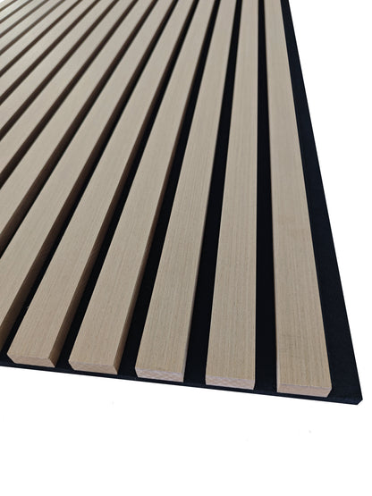 Set di 4 pannelli decorativi fonoassorbenti in legno MDF, 60 cm × 60 cm, Sp 21 mm, Color rovere chiaro/scuro#Color rovere chiaro