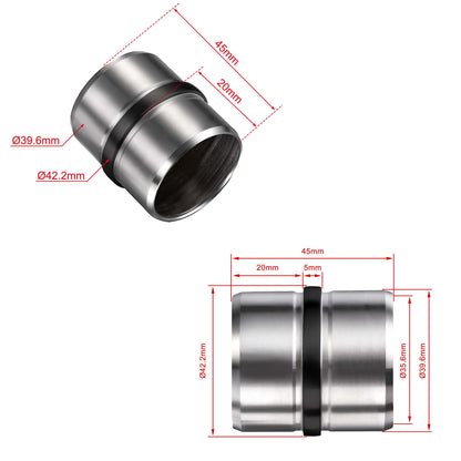 Connettore regolabile /Connettore dritto in acciaio inox 304 per corrimano Ø42.2/42.4mm parete#Black