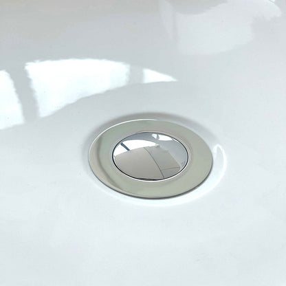Vasca da Bagno a Isola Freestanding in Acrilico da 150x72x65 cm, Colore Bianco, Forma di Barca Ovale