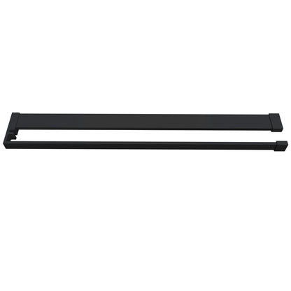 Mensola Doccia per Parete Doccia Walk in 80/90/100/120 cm Alluminio Cromo Lucido/Nero Opaco Porta-asciugamani Adattabile Vetro da 8 mm