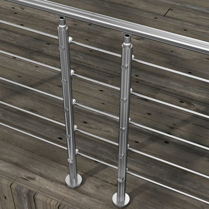 Kit Connettore Dritto/Angolo Regolabile per Ringhiere in Acciaio Inox Diametro 42.4 mm Configuratore per Corrimano per Ringhiere a 3/5 Traversi