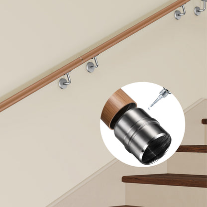 Connettore regolabile /Connettore dritto in acciaio inox 304 per corrimano Ø42.2/42.4mm parete#Argento spazzolato