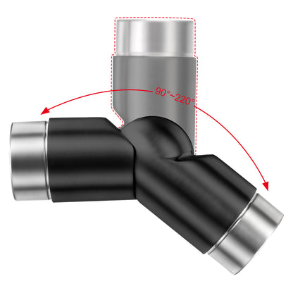 Connettore regolabile /Connettore dritto in acciaio inox 304 per corrimano Ø42.2/42.4mm parete#Black