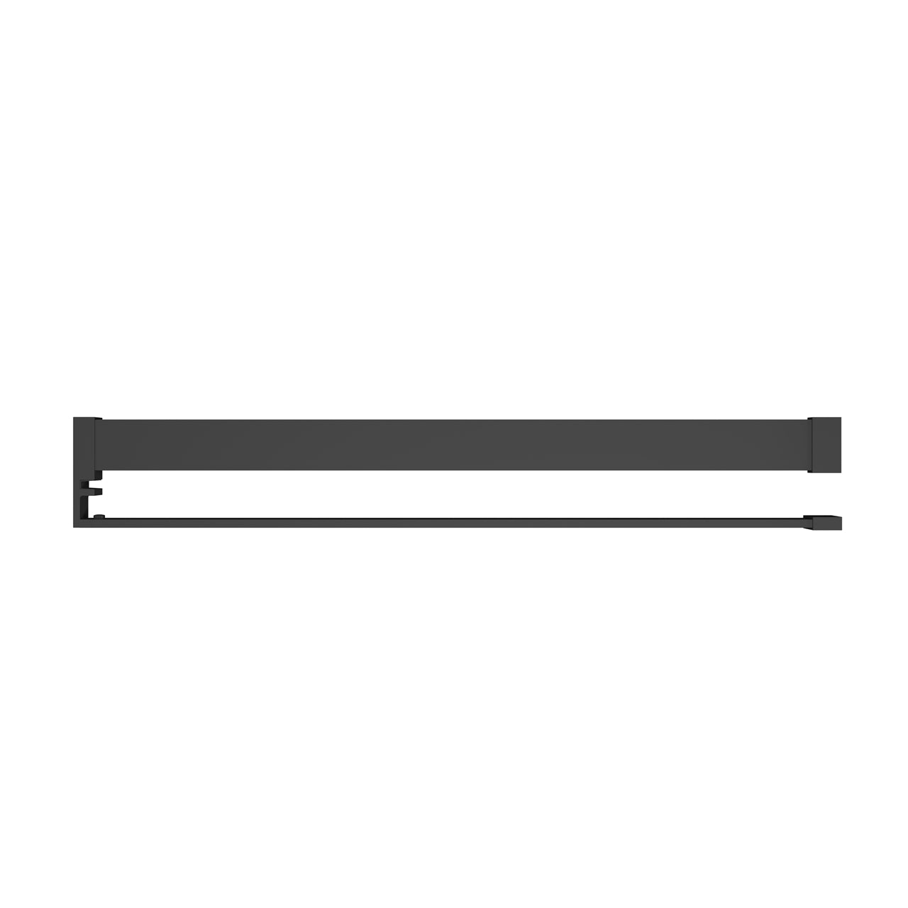 Mensola Doccia per Parete Doccia Walk in 80/90/100/120 cm Alluminio Cromo Lucido/Nero Opaco Porta-asciugamani Adattabile Vetro da 8 mm