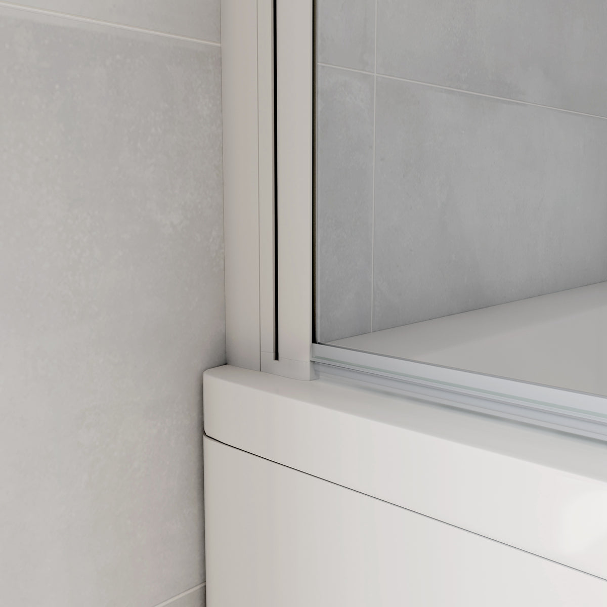 Aica 140 cm Sopravasca da Bagno Due Ante Mobili verso Sinistro/Destro Vetro 6mm Temperato Anticalcare Fascie Centrali in Serigrafato Bianco Opaco