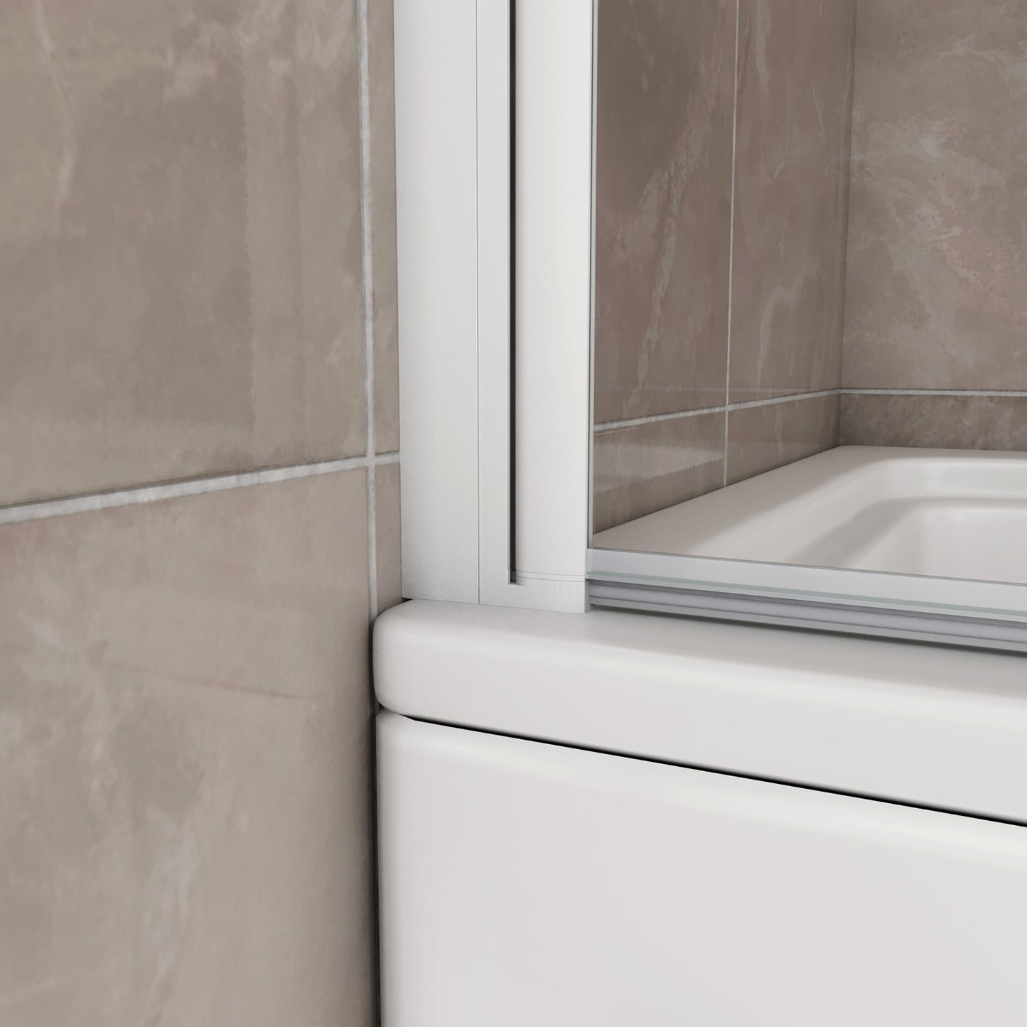 Sopravasca 90-120x140 cm Parete per Vasca da Bagno 2 Ante Movibili Montaggio Verso Sinistro Vetro 6 mm Temperato Anticalcare Serigrafia Bianca