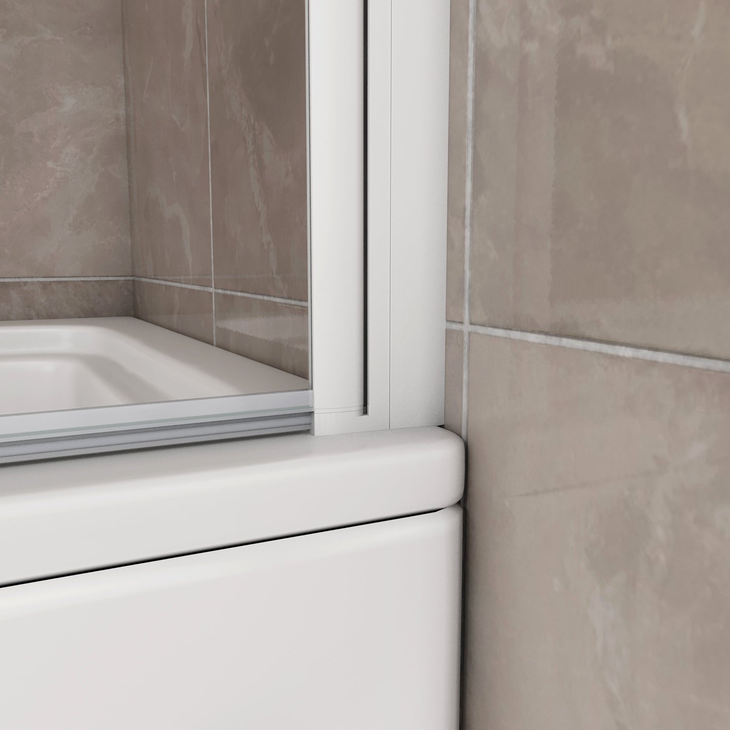 Sopravasca 90-120x140 cm Parete per Vasca da Bagno 2 Ante Movibili Montaggio Verso Destro Vetro 6 mm Temperato Anticalcare Serigrafia Bianca