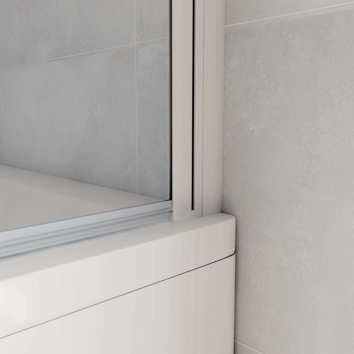 Aica 140 cm Sopravasca da Bagno Due Ante Mobili verso Sinistro/Destro Vetro 6mm Temperato Anticalcare Fascie Centrali in Serigrafato Bianco Opaco