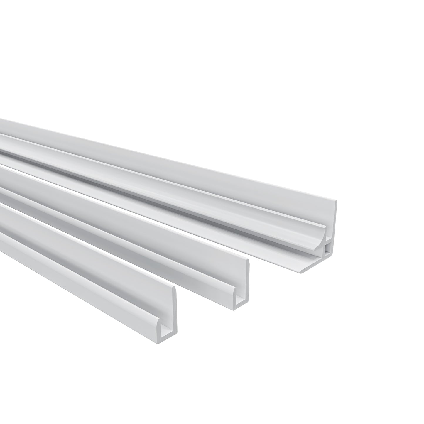 H.210 cm Pannello Doccia ad Angolo Realizzato in Alluminio da 3 mm con Profili Finitura Bianco Alba per Rivestimento Parete Bagno