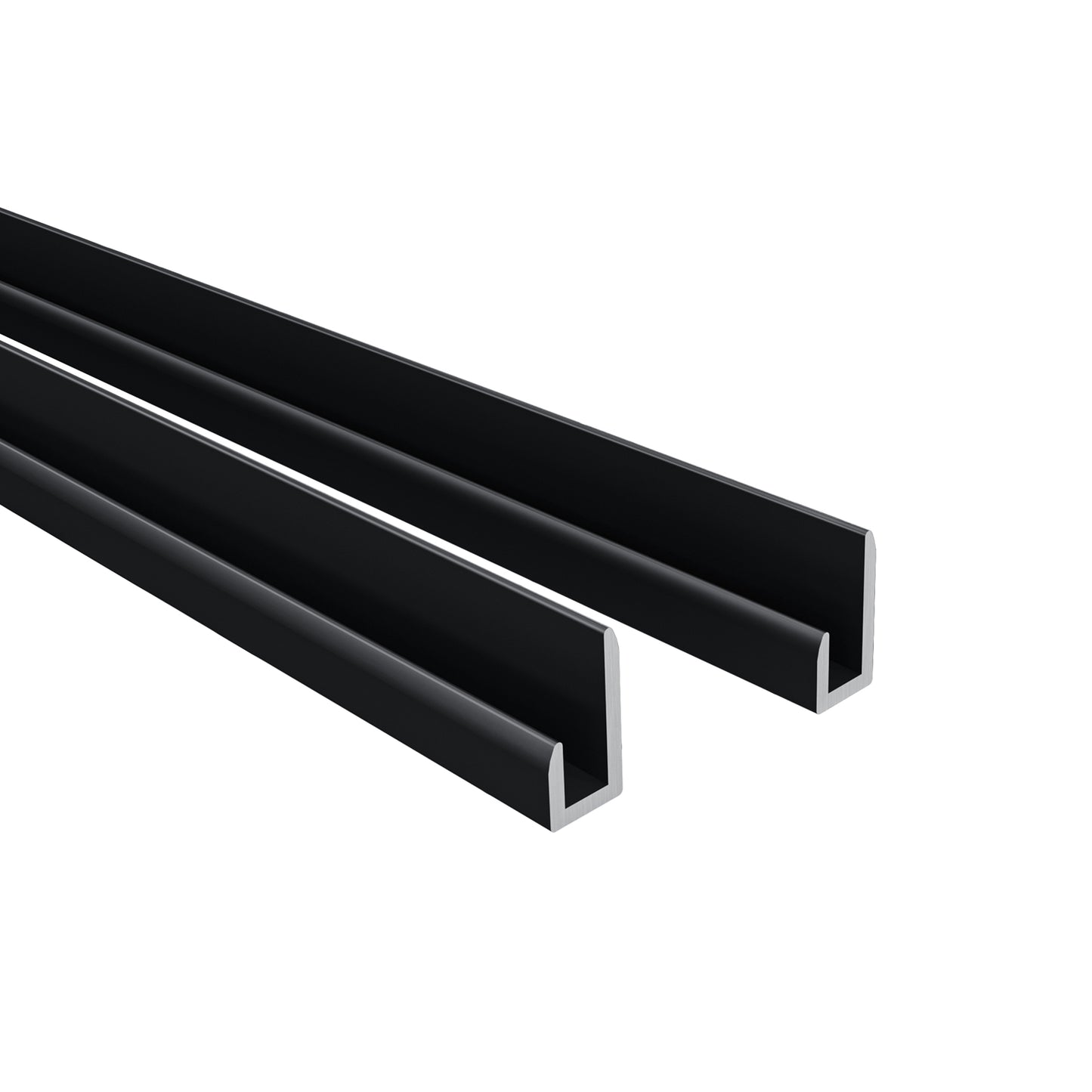 Pannello Doccia Realizzato in Alluminio Spessore 3mm con Profili Finitura Nero Opaco per Rivestimento Parete Bagno