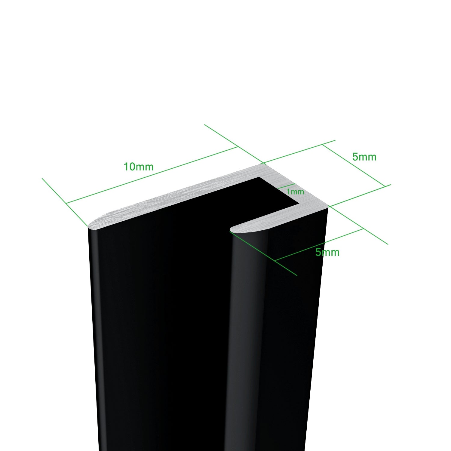 Pannello doccia angolare H.210 cm, disponibile in più misure, realizzato in alluminio da 3 mm con finitura nero opaco, adatto per l'arredo delle pareti del bagno.