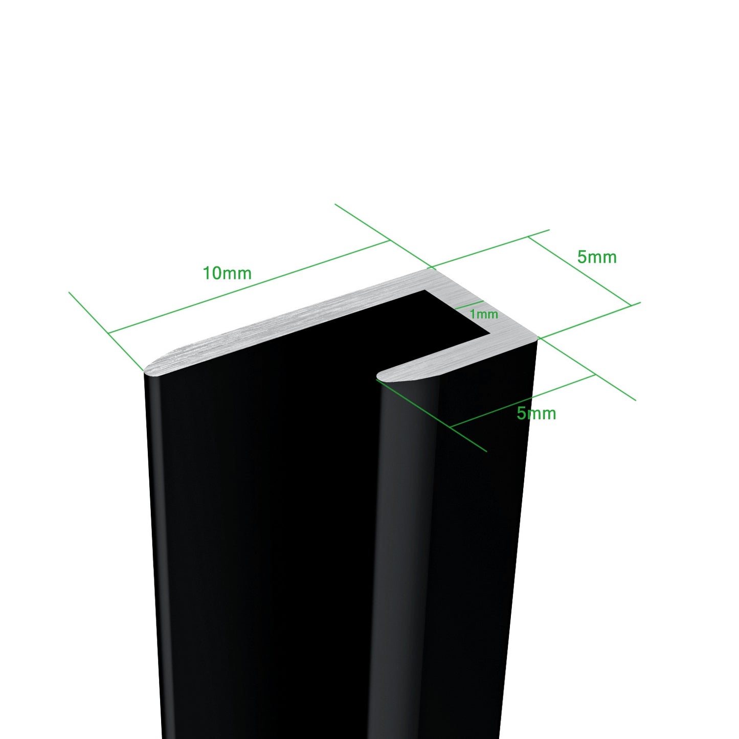 H.210 cm Pannello Doccia ad Angolo Realizzato in Alluminio da 3 mm con Profili Finitura Nero Opaco per Rivestimento Parete Bagno