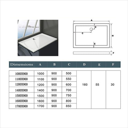Aica Piatto Doccia Rettangolare Bianco Lucido Antiscivolo Antibatterico Ultraslim 3cm In Marmo e Resina Mista Dimensioni Multiple