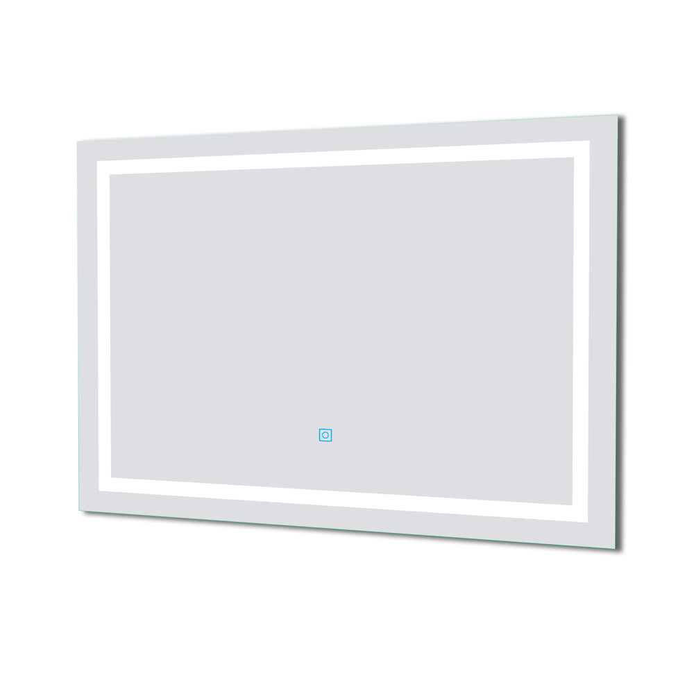 Aica Specchio Per Trucco Da Parete A Parete Con Specchio A Led Per Il Bagno A Parete A Led Nuovo Pulsante,Bianco Freddo,Anti-Appannamento